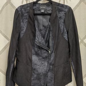 DKNY Jeans Mixed Media Asymmetrical-Zip Jacket
